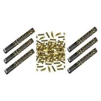 Konfeta SADA Konfety 40cm ZLATÉ METALICKÉ - Silvestr - 6 ks