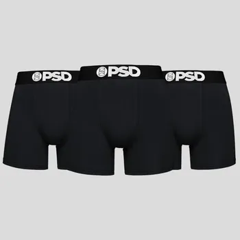 Boxerky PSD Cotton Solids Black 3 Pack Men Underwear (Mid) Velikost: M