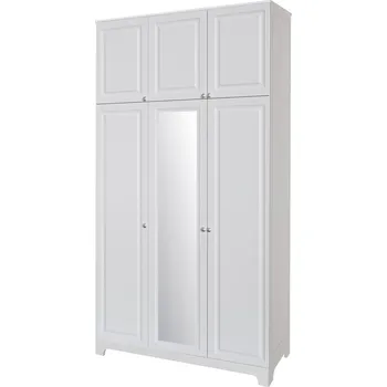 Šatní skříň Skříň č. 3 / MDF V.1 + Zrcadlo V.1 + Vysoká nástavba Madrid