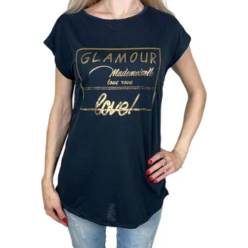 Dámské tričko Emola Dámské tričko s krátkým rukávem GLAMOUR Barva: Černá, Velikost: L