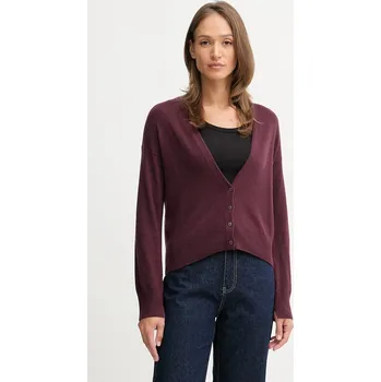 Dámský svetr Kardigan s příměsí vlny United Colors of Benetton 102HD6052 burgundské 93X, vel. L