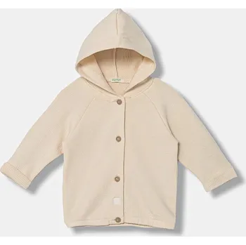 Chlapecká mikina Dětská bavlněná mikina United Colors of Benetton 3ITEA501N.W.seasonal béžová 02X, vel. 68