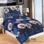 Mikroplyšové povlečení Premium 140x200+70x90 Pampeliška modrá