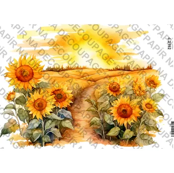 Umělecký papír Rýžový a soft papír na decoupage - Slunečnice, podzim - KB2192 Materiál: Soft, Rozměr: A4