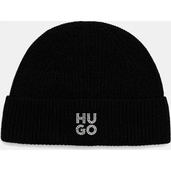 Čepice Čepice s příměsí vlny HUGO Sillo_Hat černá barva, 50548732 99X, vel. ONE SIZE