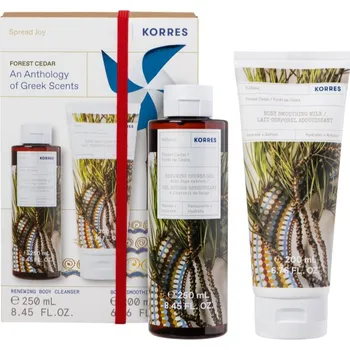 Kosmetická sada Korres Forest Cedar Korres Forest Cedar osvěžující sprchový gel 250 ml + Korres Forest Cedar hydratační tělové mléko s mandlovým olejem 200 ml kosmetická sada