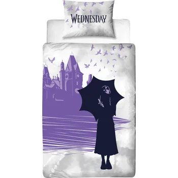 Povlečení Wednesday lila fialové 140 x 200, 70 x 90 cm nitěné knoflíky