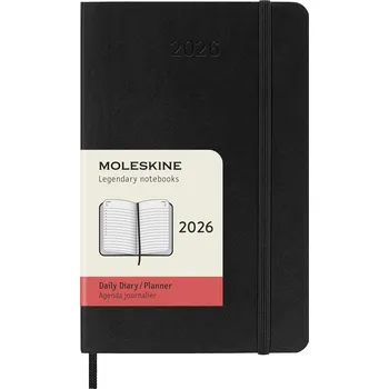 Diář Moleskine, Moleskine denní diář 2026 12M P, měkká vazba, černý - Formadore