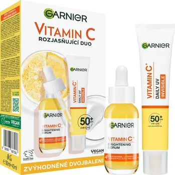 Pleťové sérum Garnier Vitamin C rozjasňující sérum s vitaminem C 30 ml + Garnier Skin Naturals Vitamin C Glow rozjasňující fluid SPF 50+ 40 ml