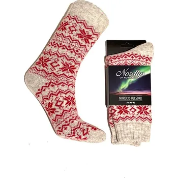 Pánské ponožky Nordlys of Norway Norské vlněné ponožky Monstret červená Velikost: 40-42