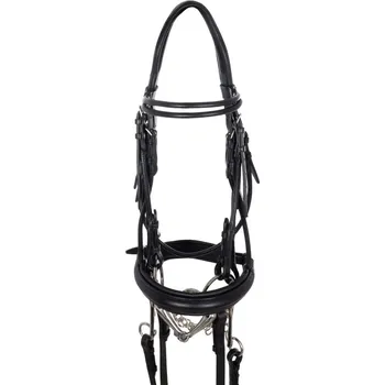 Drezurní uzda SUPREME s dvojitou kulatou čelenkou COB