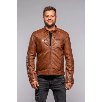 Pánská bunda Pánská hnědá kožená bunda Divoký býk Ismael Velikost 60