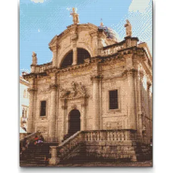 Diamantové malování Diamantové malování - Katedrála Velika Gospa, Dubrovnik - Chorvatsko Velikost: 30x40cm, Rámování: Pouze srolované plátno, Diamanty: Kulaté