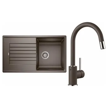 Kuchyňský dřez Blanco Set 10-D 25 Zia 5 S Kávová + Mida-S Kávová