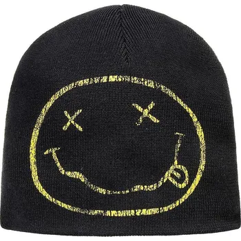 Čepice Nirvana Čepice Happy Face Black UNI