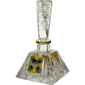 Váza Bohemia Crystal broušený skleněný flakon na parfém 120mm