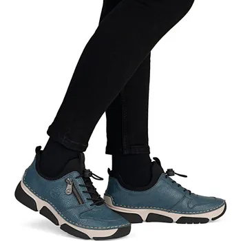 Dámské polobotky Dámské polobotky 45951-14 Rieker modrá Barva: blau, Velikost: 40