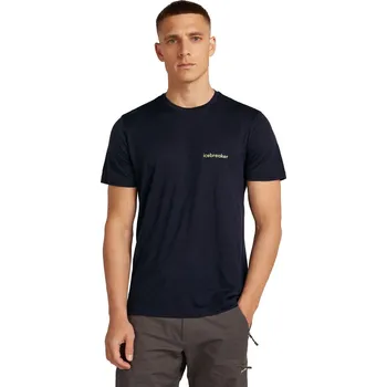Pánské merino tričko s krátkým rukávem ICEBREAKER Mens 150 Tech Lite SS Tee IB Wordmark, Midnight Navy velikost: M