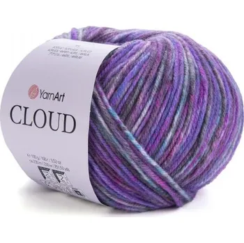 Galanterie YarnArt Příze Cloud 9211 fialovo-barevná melange