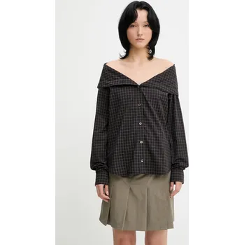 Dámská košile Bavlněná košile Our Legacy Kaonashi dámská, černá barva, regular, s klasickým límcem, W4252KB, 36, 99X