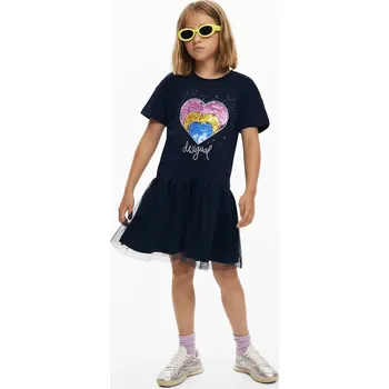 Dívčí šaty Dívčí šaty Desigual tmavomodrá barva, mini, 25SGVK14 59X, vel. 116