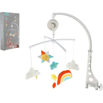 Kolotoč nad postýlku Teddies Kolotoč nad postýlku plast/látka s natahovacím hrajícím strojkem v krabici 19 x 33 x 5,5 cm bílý