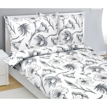 Povlečení Povlečení flanelové Bílá,Šedá BX1001375 - 140x200, 70x90 cm