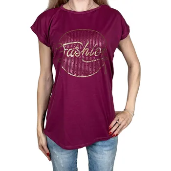 Dámské tričko Emola Dámské tričko s krátkým rukávem STELA Barva: Vínová, Velikost: L