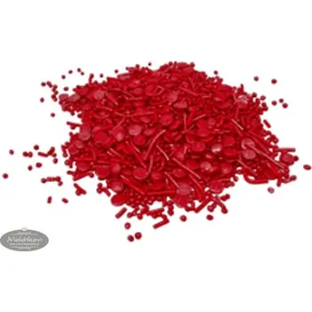 Jedlá dekorace na dort K-Decor Cukrové posypky – červené perleťové konfety, 1 kg