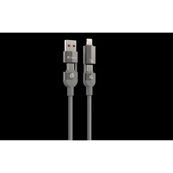 Datový kabel DEVIA kabel USB PD 4v1 27W+60W 1,2 m