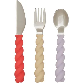 Příbor OYOY, Dětské příbory Mellow, teplé barvy, 3 díly - Formadore