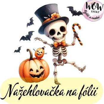 Nažehlovačky na fólii Nažehlovačka na fólii, HALLOWEEN - KOSTLIVEC, 1 kus Zvolte VELIKOST motivu ZDE:: Menší