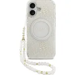 Guess IML Flowers Allover Strap MagSafe Zadní Kryt pro iPhone 17 Barva: Bílá