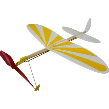 RC model letadla Igralet populární KOMÁR na gumu žlutý