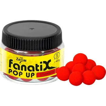 Boilies Carp Zoom Fanati-X Pop Up Boilies - 40 g/16 mm/Jahoda