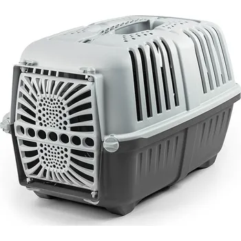 přepravka pro zvíře Přepravní box Lionto z plastu, antracitový 36x55x36cm pes