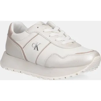 Dívčí tenisky Dětské sneakers boty Calvin Klein Jeans béžová barva, V3A9-82034 V3A9.82034.35.39 01X, EUR 39