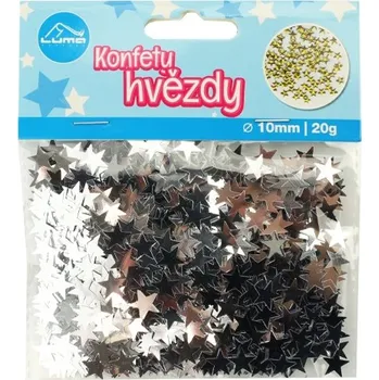 Konfeta Konfety Luma 20g, Hvězdy, stříbrné