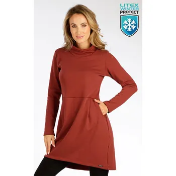 Dámská móda Litex Dámské mikinové šaty 7F126 hnědočervená L