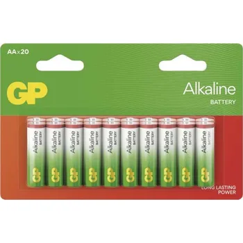 Článková baterie Alkalická baterie GP Alkaline AA (LR6), 20 ks