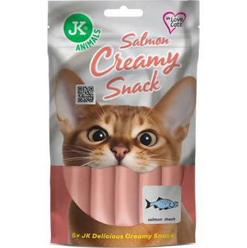 Pamlsek pro kočku JK ANIMALS krém pro kočky lososový 5x15g