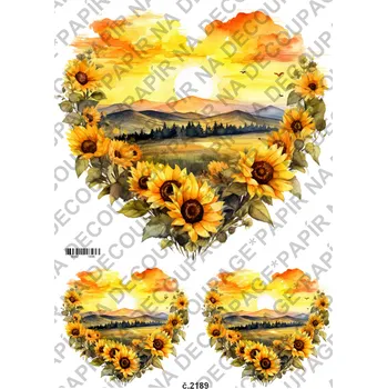 Umělecký papír Rýžový a soft papír na decoupage - Slunečnice, podzim - KB2189 Materiál: Soft, Rozměr: A4