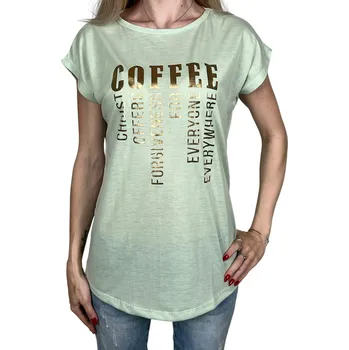 Emola Dámské tričko s krátkým rukávem COFFEE Barva: Zelená, Velikost: L
