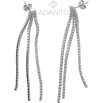 Náušnice Stříbrné visací náušnice se zirkony