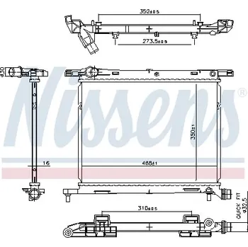 Motor automobilu Chladič, chlazení motoru NISSENS 607029