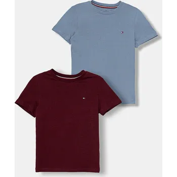 Pánské tričko Dětské bavlněné tričko Tommy Hilfiger UB0UB00310.9BYA burgundské 83X, vel. 140-152