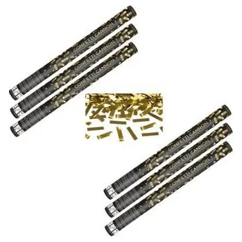 Konfeta SADA Konfety 60cm ZLATÉ METALICKÉ - Silvestr - 6 ks