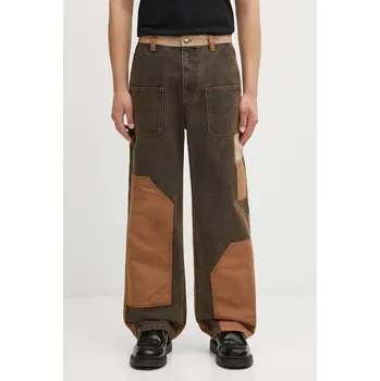 Dámské džíny Džíny Andersson Bell Patchwork Carpenter Wide-Leg, 32, hnědá, 88X