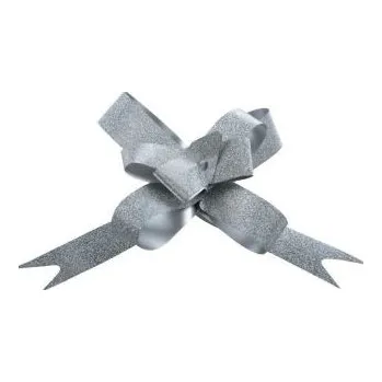 Stuha Dekorační stahovací stuha - stříbrná glitr - 1 ks