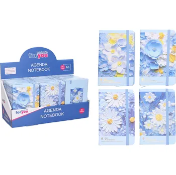 Zápisník Linkovaný notes 9 × 14 cm kvítí mix